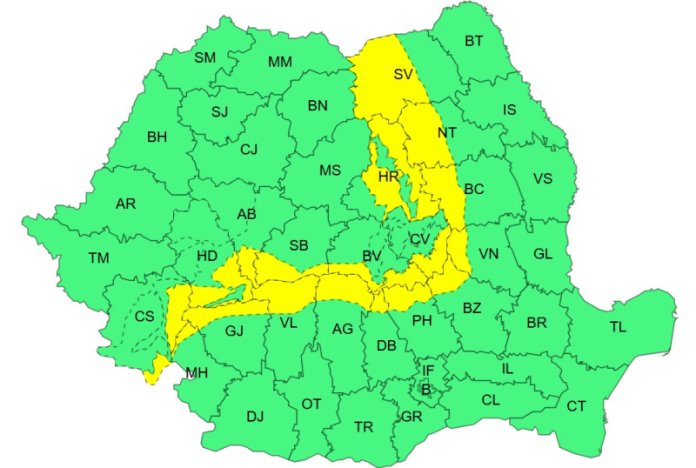 Atenționare meteorologică: cod galben de frig, ninsoare și viscol. ANM anticipează temperaturi de -18 grade. Regiunile afectate HARTĂ